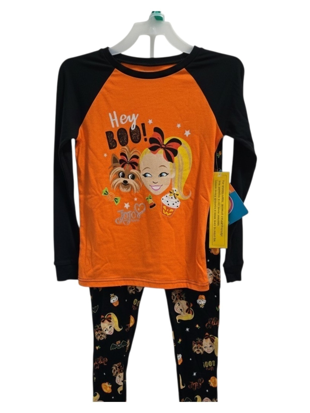 Nickelodeon Orange & Black JoJo Siwa Halloween Pajama Set Girls SZ 10